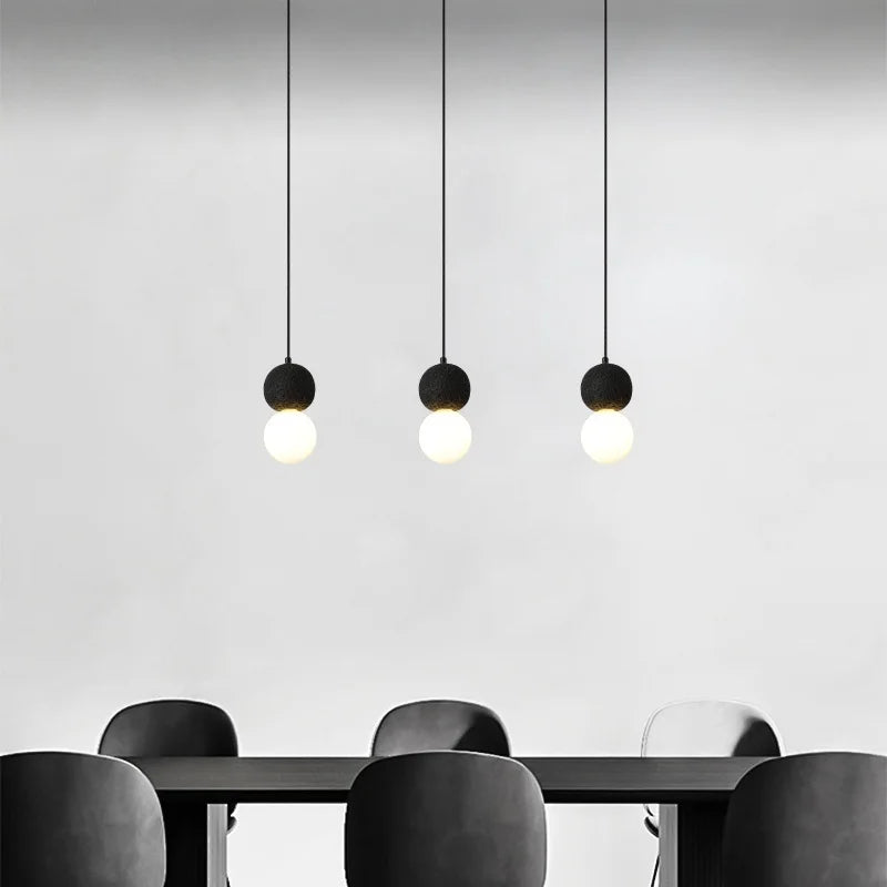 DecorBites™ Black Travertine LED Hanging Pendant Light - Nordic Modern Home Decor
