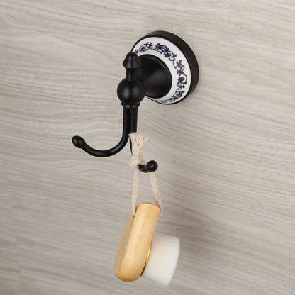DecorBites™ Black Stainless Steel Wall Mounted Bathroom Towel Hook Robe Coat Hanger