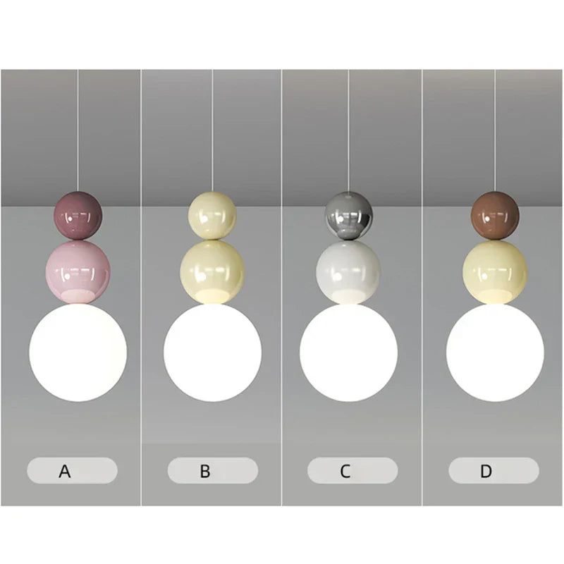 DecorBites™ Cream Nordic LED Pendant Light: Modern Hanging Lamp for Stylish Indoor Room Decor