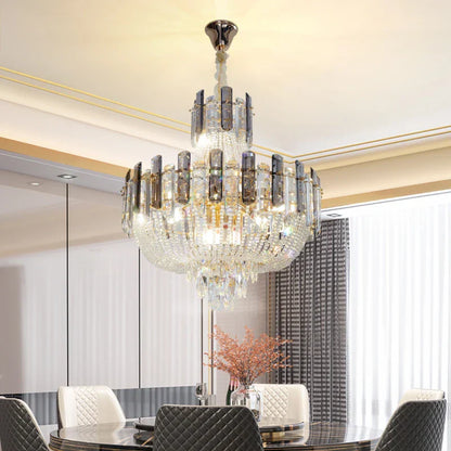 DecorBites™ French Bead Chain Crystal Chandelier for Luxury Spaces