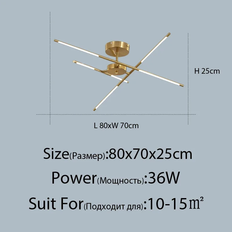 Black Gold Pendant Lamp 12-Head Dimmable