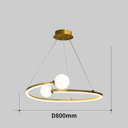 DecorBites™ Gold Nordic Ring LED Ceiling Chandelier for Dining Room & Kitchen Island