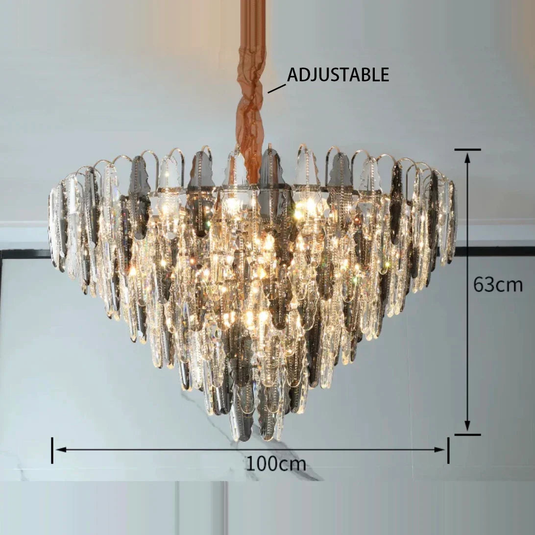 Crystal Leaf Chandelier 150cm Duplex Design