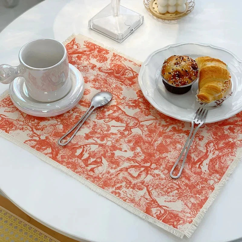 DecorBites™ Cotton Linen Place Mat Set - Tableware Cushion for Kitchen Dining