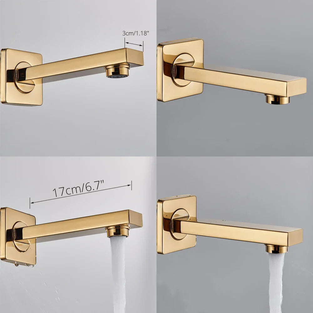 DecorBites™ Gold Digital Shower Set with 3-Functions LED Rainfall Head