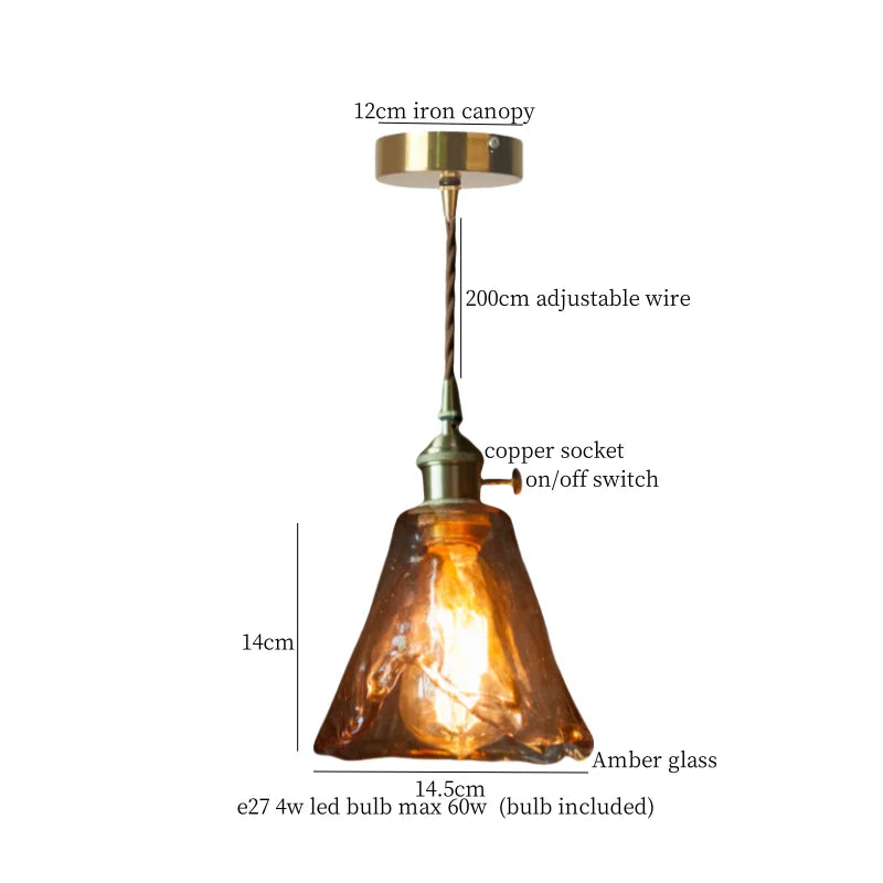 DecorBites™ Cracked Glass LED Pendant Light for Cafe Bar Kitchen Living Room