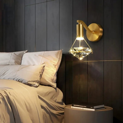 DecorBites™ Diamond Crystal Wall Lamp Luxury Nordic Modern Living Room Lighting