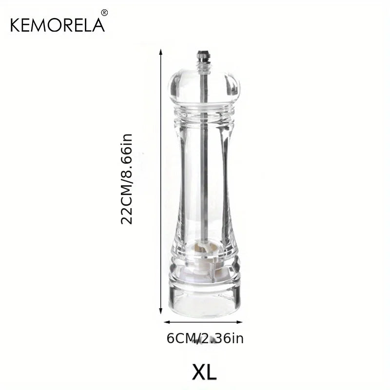 DecorBites™ Acrylic Manual Pepper Grinder | Transparent Salt and Spices Mill Shaker