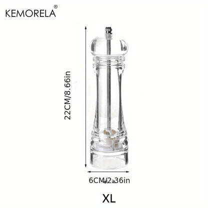 DecorBites™ Acrylic Manual Pepper Grinder | Transparent Salt and Spices Mill Shaker
