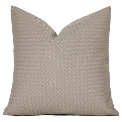 DecorBites™ Geometric Faux Leather Throw Pillow Cover - Modern Luxury Pillowcase