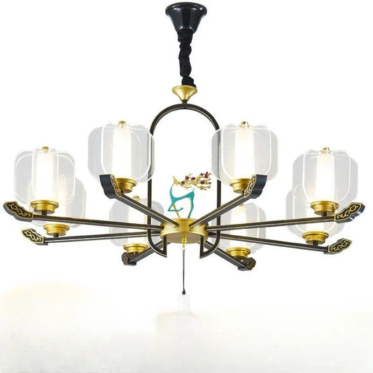 DecorBites™ Deer Enamel Pendant Light | Chinese Style Zen Design for Home Decor