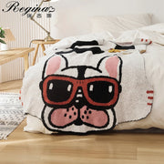Microfiber Bulldog Knitted Throw