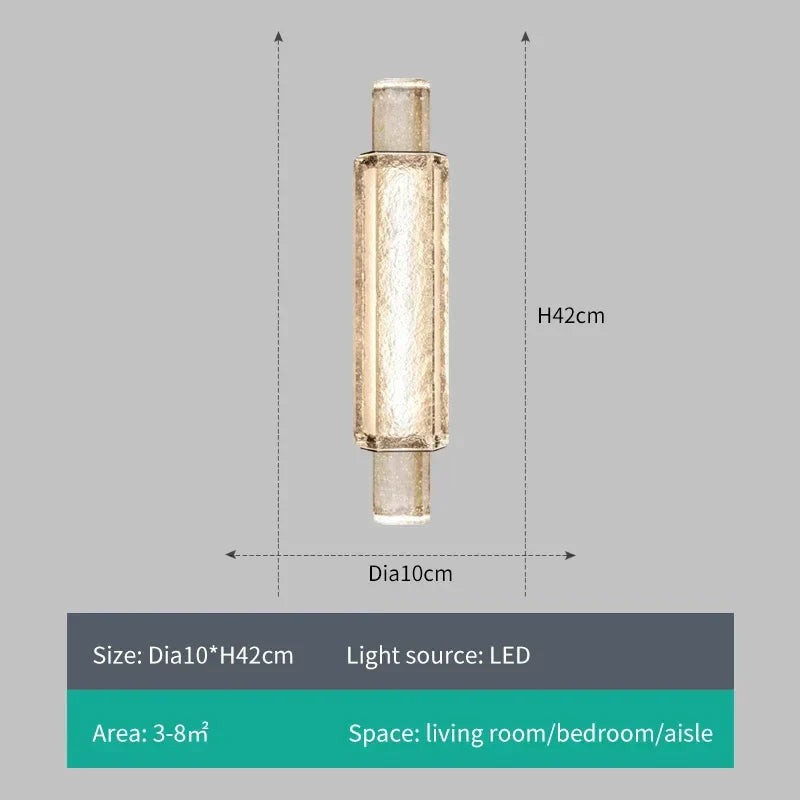 DecorBites™ Crystal Gold LED Wall Sconce Modern Light for Bedroom Living Room Home Decor