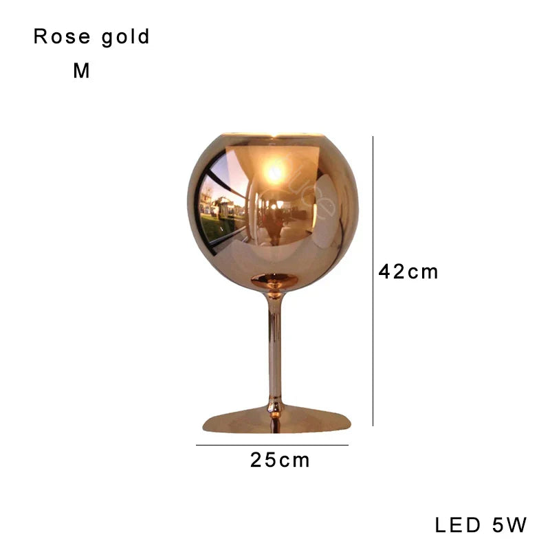 Gold Chrome Glass Table Lamp