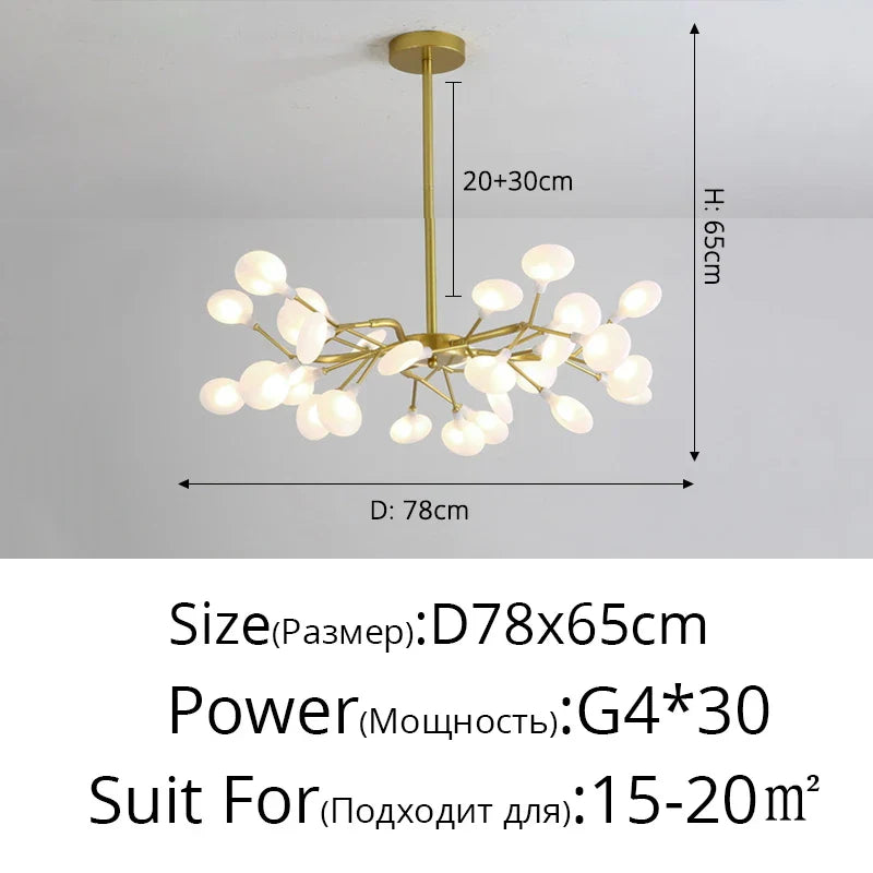 DecorBites™ LED Firefly Chandelier: Modern Nordic Ceiling Lights for Luxury Home Decor