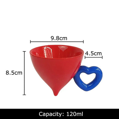 DecorBites™ Heart Shape Ceramic Coffee Mug Teacup Fruit Juice Container - Set of 2