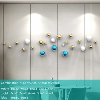 Gold Spherical Wall Ornaments
