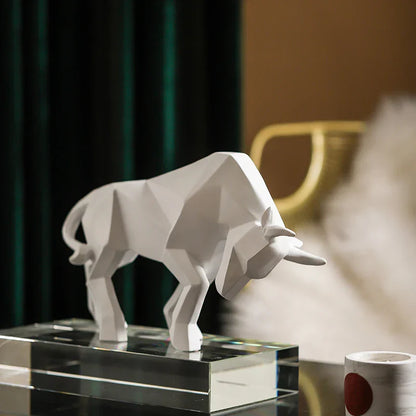DecorBites™ Geometric Bison Sculpture Resin Home Office Modern Decor Tabletop Figurine