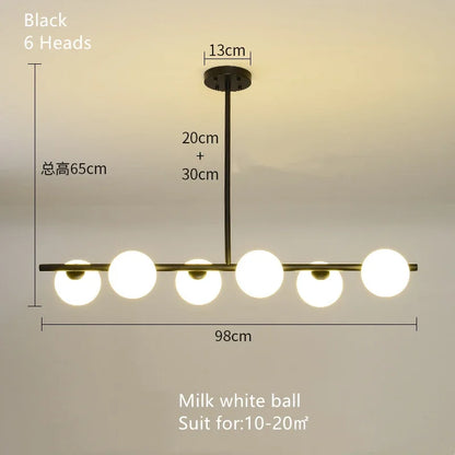 DecorBites™ Glass Ball Pendant Chandeliers - Modern LED Hanging Lights for Home Decor