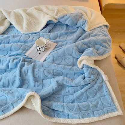 DecorBites™ Heart Shaped Cut Flowers Flannel Fleece Blanket