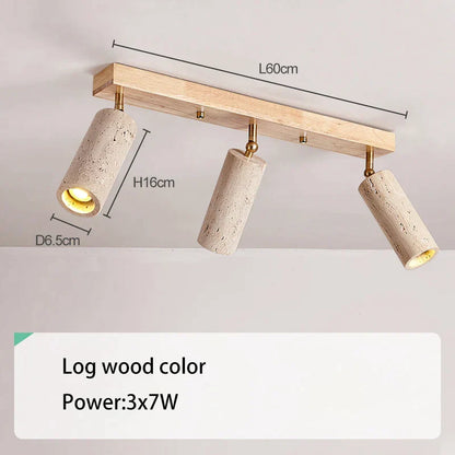 DecorBites™ 3-Head LED Ceiling Spotlight for Living Room, Clothing Store - Stone Wood Spot Light