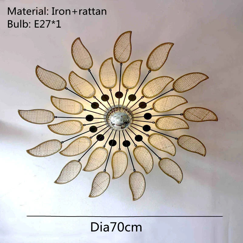 Wicker Petal Chandelier