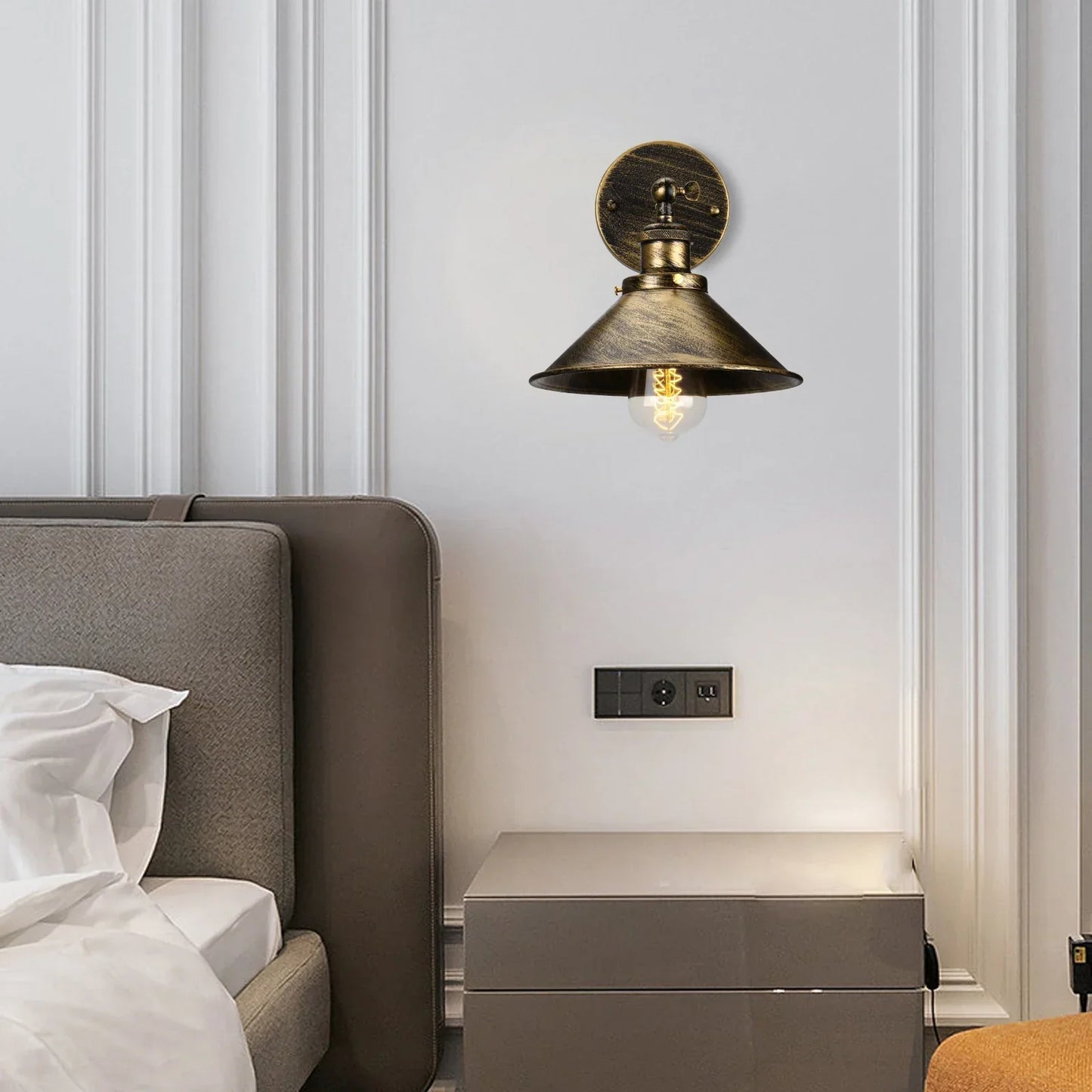 DecorBites™ Industrial Retro Loft Wall Sconce E27 Bedside Lights Fixtures for Living Room