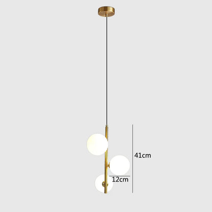DecorBites™ Glass Ball LED Pendant Light Brass Black Modern Decor Fixture