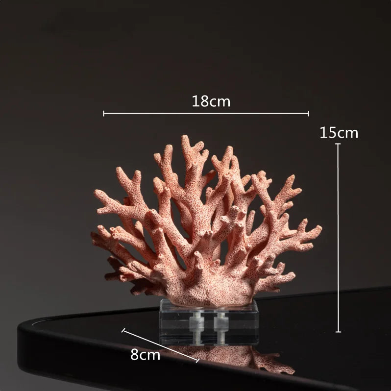 DecorBites™ Coral Crystal Tree Glass Vase Metal Frame Resin Ocean Figurines, Home Decor