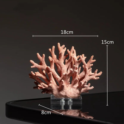 DecorBites™ Coral Crystal Tree Glass Vase Metal Frame Resin Ocean Figurines, Home Decor