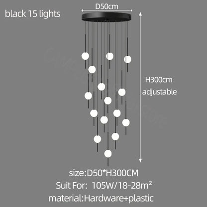 DecorBites™ Creative LED Chandeliers: Luxurious Design for Living Rooms, Large Lighting Fixtures for Staircases