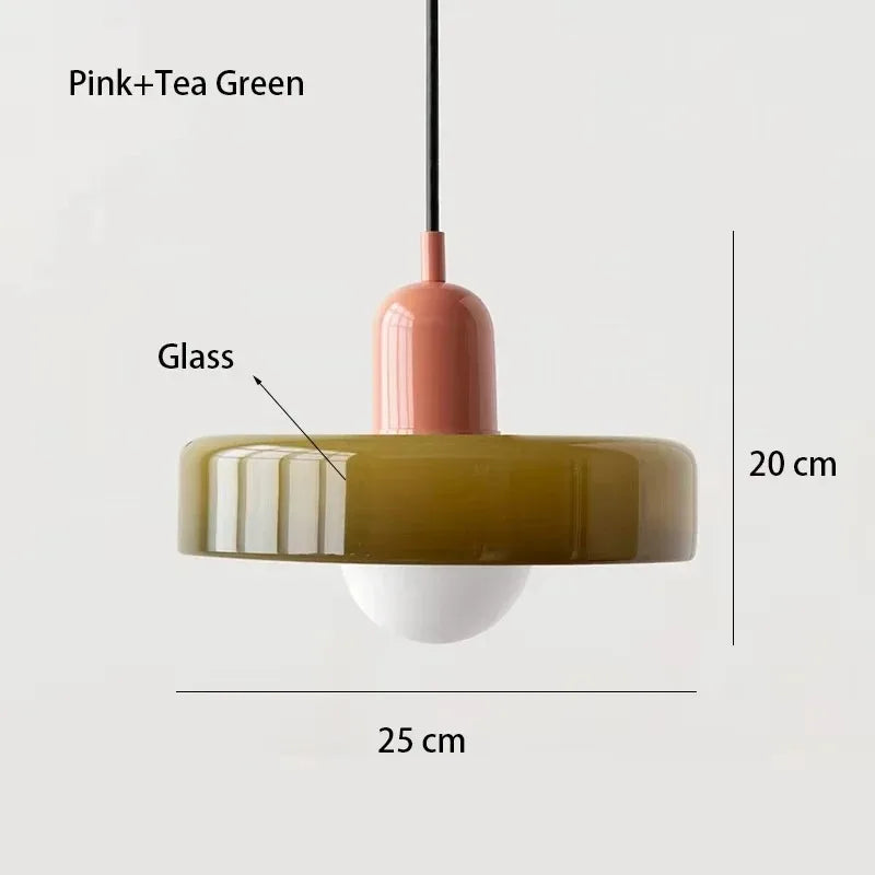 Nordic Vintage Orange Glass Pendant Light