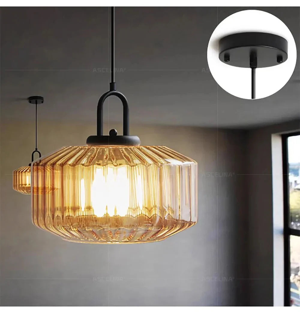 DecorBites™ Glass LED Pendant Chandelier Colorful Kitchen Island Light Fixture