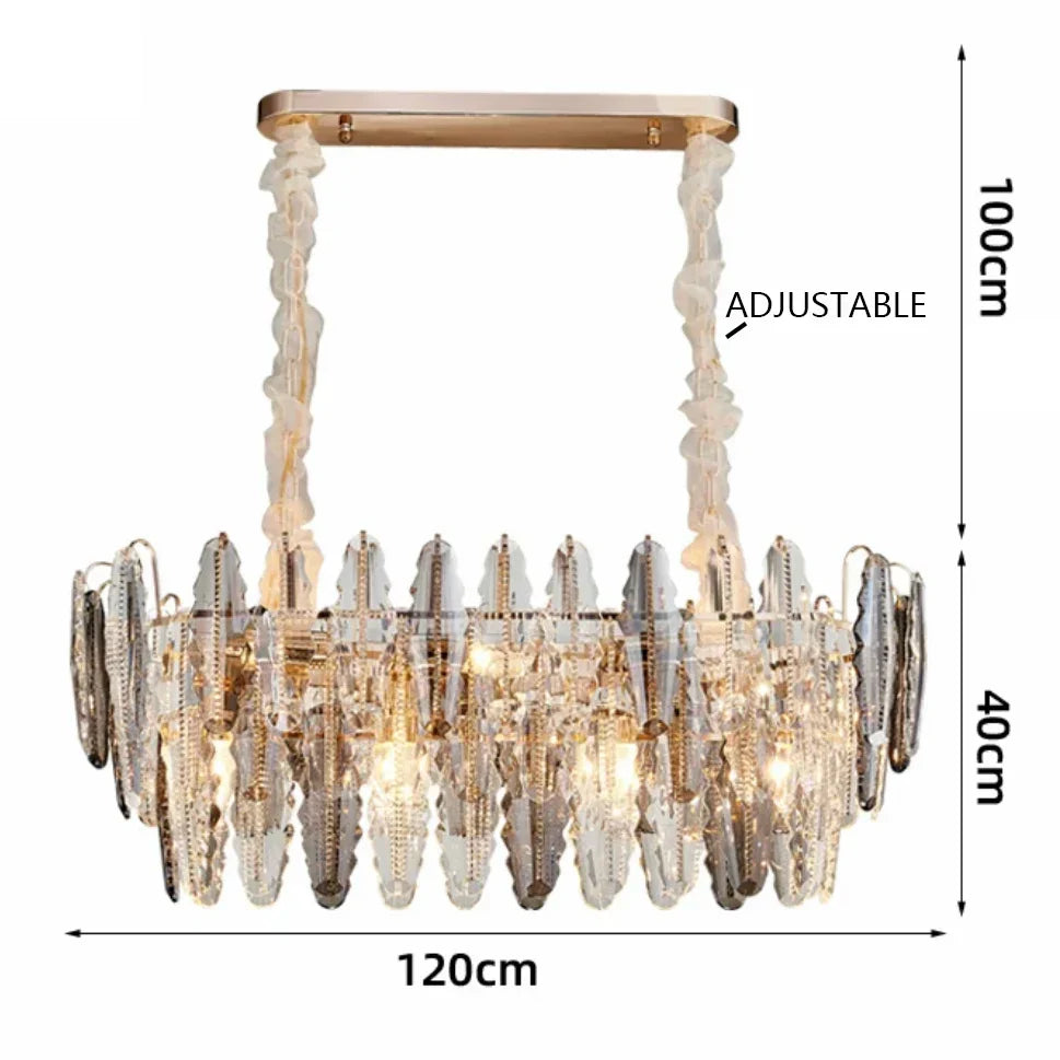 Crystal Leaf Chandelier 150cm Duplex Design
