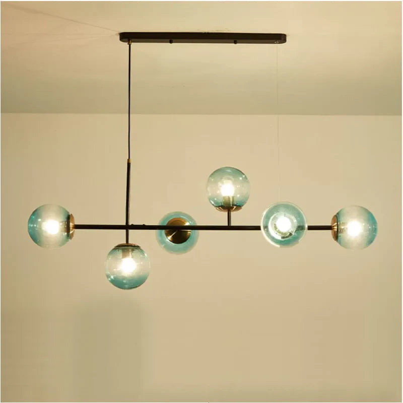 Nordic Long Bar Glass Globe Pendant Light