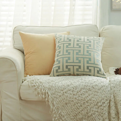 DecorBites™ Geometric Chenille Throw Pillowcase: Hidden Zipper Cushion Cover for Home Decor