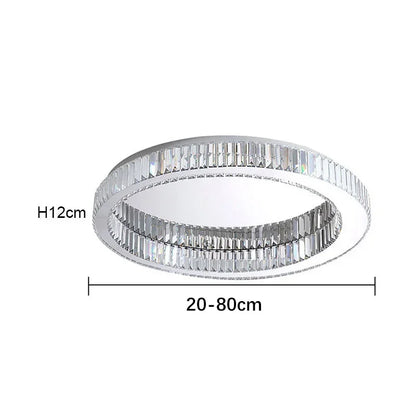 DecorBites™ Crystal Circle LED Ceiling Chandelier for Modern Living Room, Bedroom, and Study