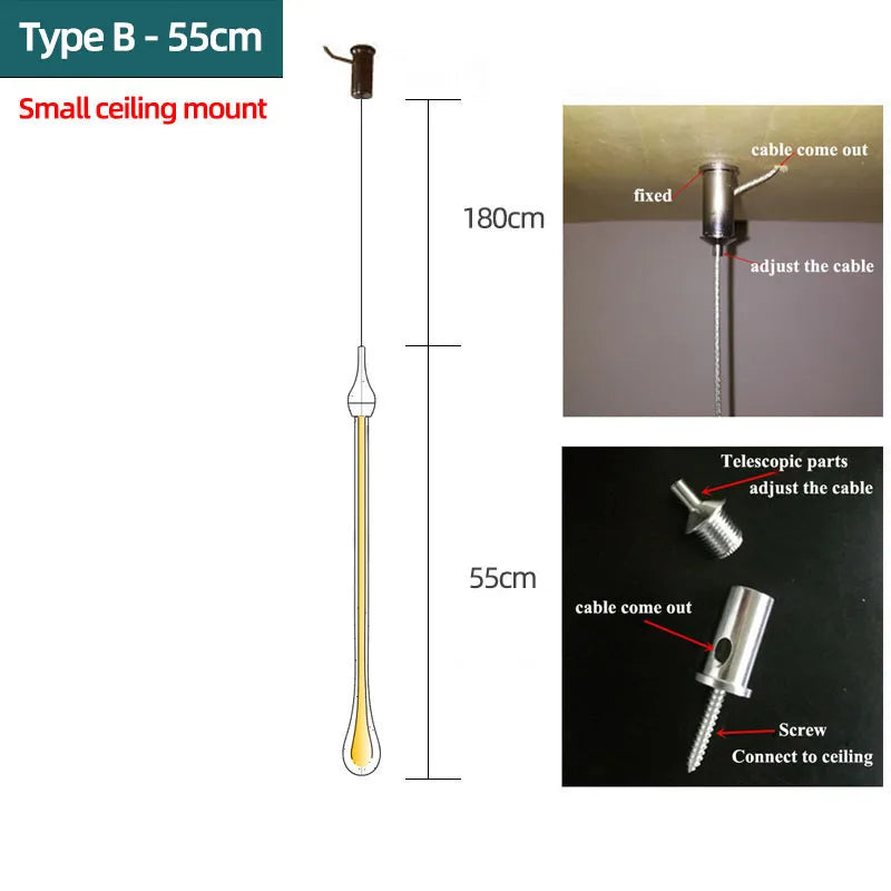 DecorBites™ Crystal Water Drop Chandeliers: Modern Luxury LED Lighting for Bedroom, Bar & Decor