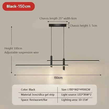 Modern Black or Gold Dimmable LED Pendant Light