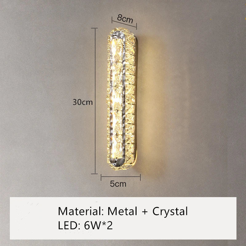 DecorBites™ Crystal LED Wall Lamp Silver Sconces | Modern Nordic Design for Bedroom and Dining Room