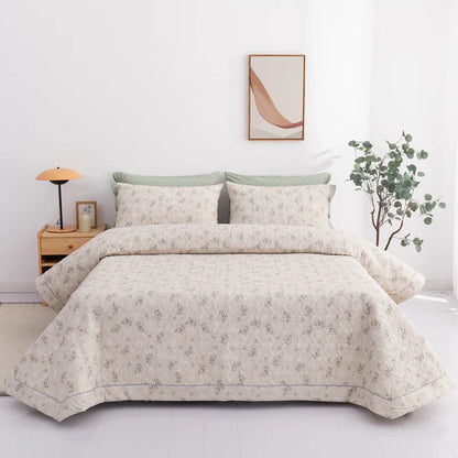DecorBites™ Cotton Quilted Bedspread Bed Cover Set for Queen King Double Bed