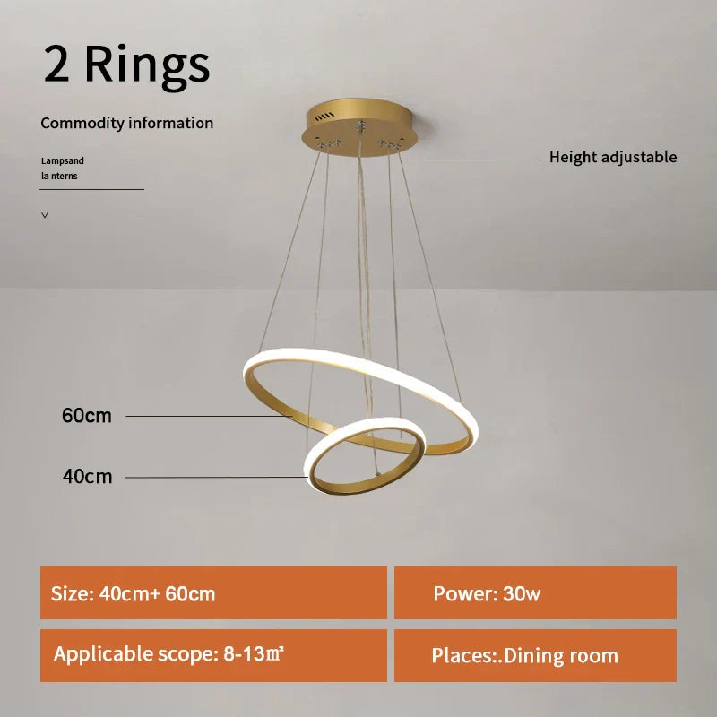 Gold Circle Rings Chandelier