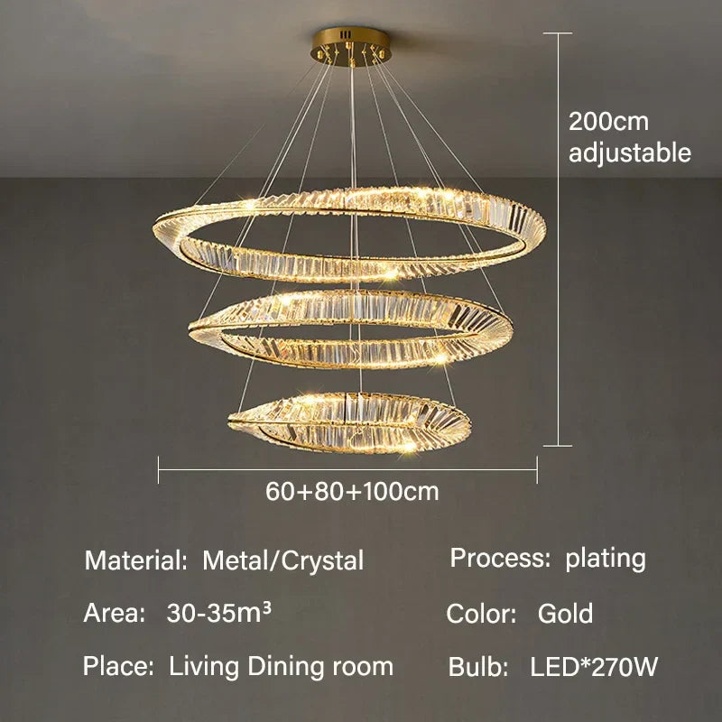 Crystal Gold Pendant Chandelier