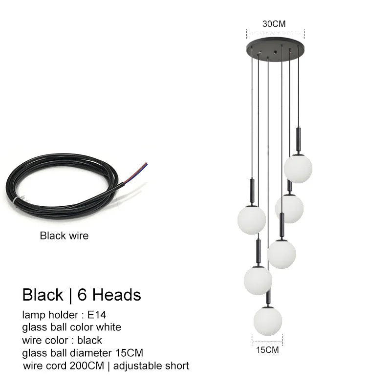 LED Chandelier Glass Dining Room