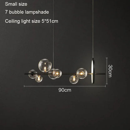 DecorBites™ Glass Ball LED Chandelier: Modern Nordic Style for Living, Dining, Kitchen, Study