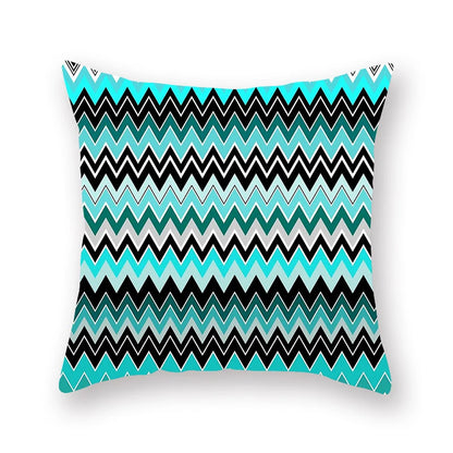 DecorBites™ Geometric Leaf Flower Pillowcase Teal Blue Sofa Car Home Decor Throw Cover