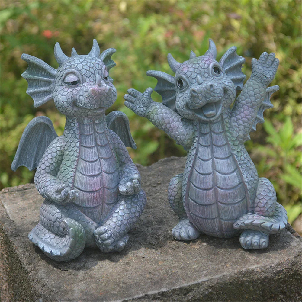 DecorBites™ Dino Garden Sculpture - Fun Dinosaur Decor for Yard, Wall & Windows