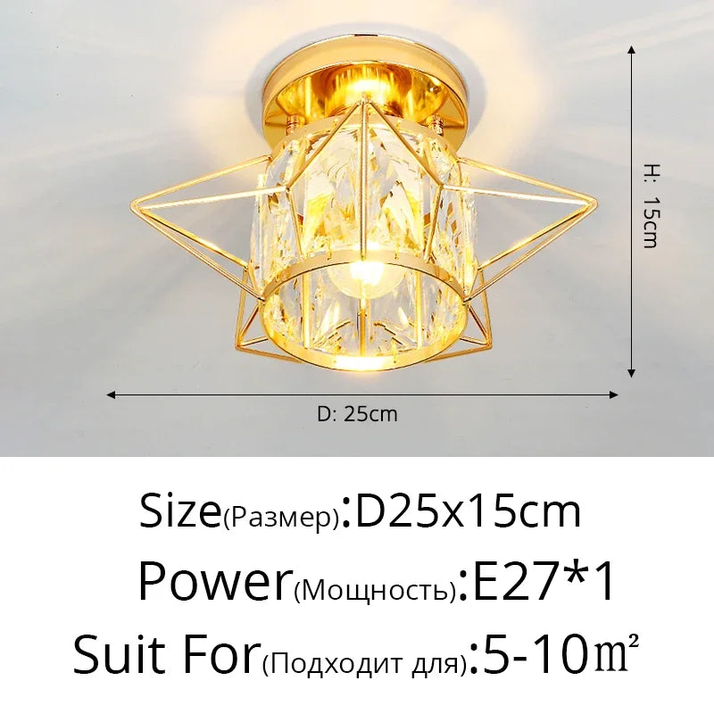 DecorBites™ Crystal Glass LED Chandelier for Modern Living, Study, and Aisle Lighting