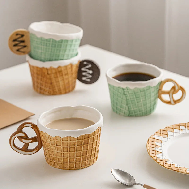 DecorBites™ Creative Biscuit Ceramic Tableware Set for Snacks, Desserts, and Coffee