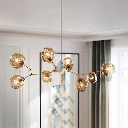 Modern Nordic Glass Pendant Light in Painted Metal